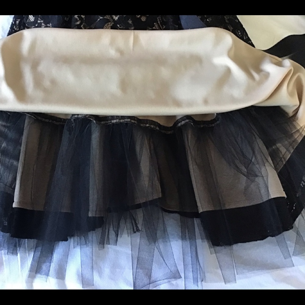 Betsy & Adam black lace tulle dress/ Size 12 - Picture 3 of 8